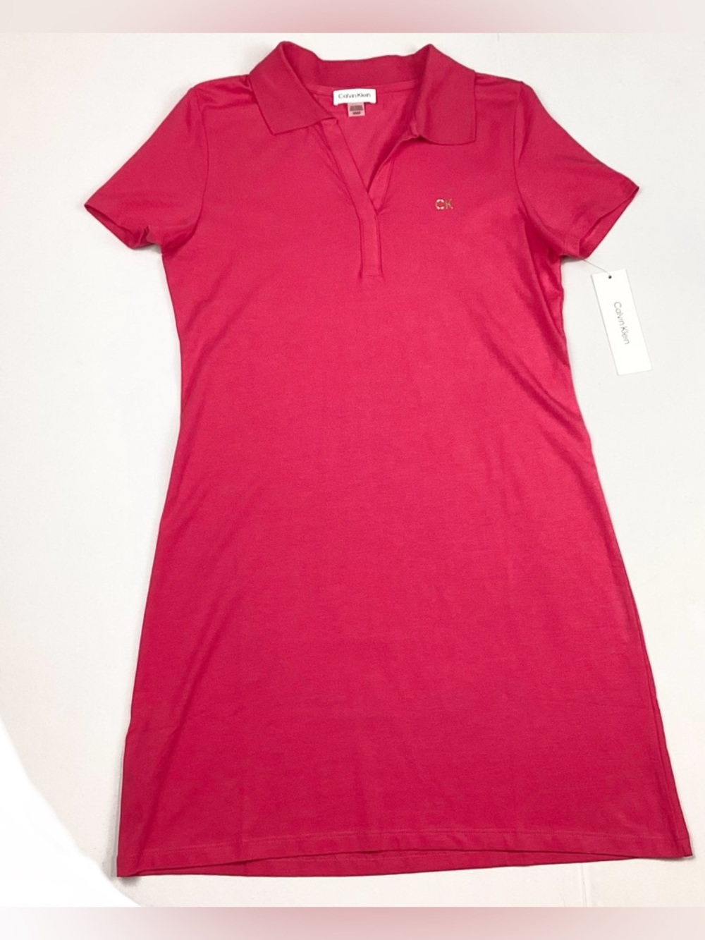 Calvin Klein Bright Pink Polo Dress Medium NEW! Retail $49